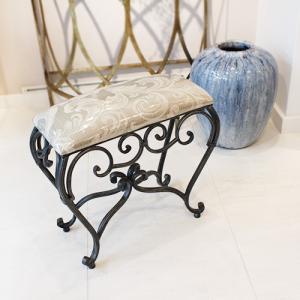 アイアン 背付スツール アンティーク調 ロートアイアン 椅子 638-420 アイアン 猫脚チェア 背付スツール アンティーク ロートアイアン FM-72