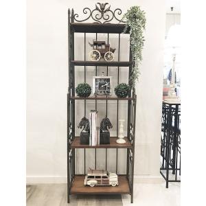 アイアンコーナーラック 4段シェルフ 陳列台 店舗什器 アンティーク FM