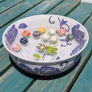 陶器 浮き球 12個セット 中 浮き玉 水鉢 メダカ鉢 金魚鉢 鉢 水連鉢 和風 ビオトープ｜hokuo