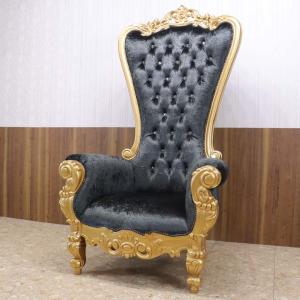 スーパーハイバックチェア ブラック/レッド 一人掛け スタッズ ベロア