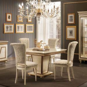 ガレージセール ダイニングチェア パールホワイト/合皮 猫脚 イタリア