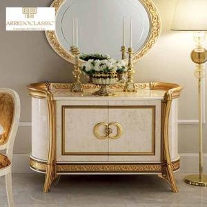 イタリア ローキャビネット 象嵌 サイドボード 猫脚 4316/DOGI