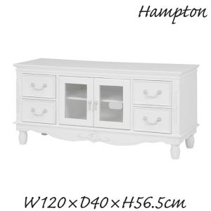 ロココ調 テレビボード 140cm クラック仕上げ テレビ台 ローボード 白