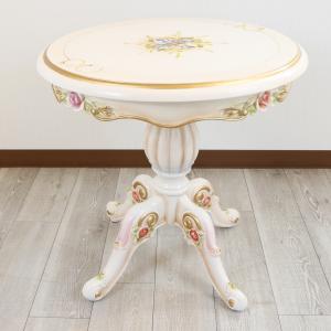 ティーテーブル ブルー イタリア 55cm 象嵌 カフェテーブル モザイク