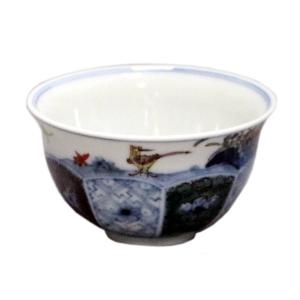 九谷焼　錦山窯　人間国宝　吉田美統　美統作　ぐい呑み　酒盃　盃　151 最終値下 九谷焼 吉田美統【人間国宝】九谷焼ぐい呑み 金襴手花唐草 赤 : 北山堂