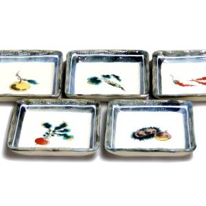 九谷焼 5号皿揃（角皿5枚セット）古九谷絵変りK9-171 : 北山堂 - 通販