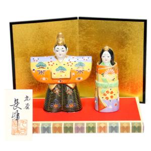 九谷焼 5.5号立雛人形 金花紋 親王飾り コンパクト おしゃれ 平飾り 二