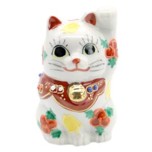 九谷焼 開運 招き猫 置物 右手 招き猫 黒盛 陶器 日本製 : 和座倶楽部