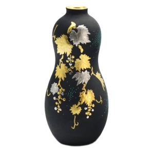 高岡銅器 銅製花瓶 鳳祥 小鳥 12号 美術工芸品 記念品 花活 : 日本もの