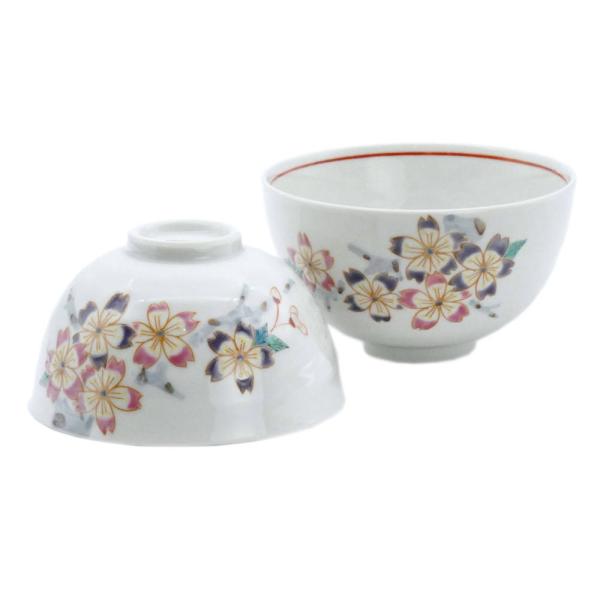 九谷焼 大志窯組飯碗（夫婦茶碗）和桜
