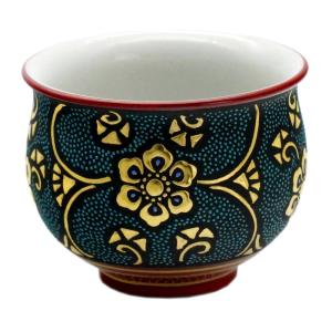 盃　九谷焼　人間国宝　吉田美統　金襴手　酒林 楽天市場】吉田美統【人間国宝】九谷焼ぐい呑み 金襴手花唐草 緑