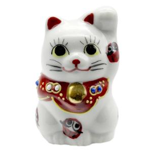 九谷焼 招き猫 タッチ猫 6.5号毛長三毛（布団付）10012692 : 北山堂