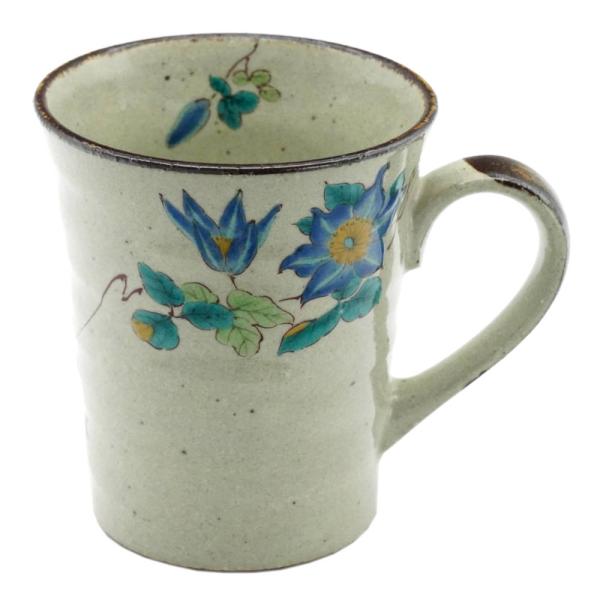 九谷焼 北山堂ラッパマグカップ 鉄仙に鳥（内側柄なし）