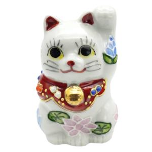 九谷焼 招き猫（右手金運招き猫）2号朝顔 : 北山堂 - 通販 - Yahoo