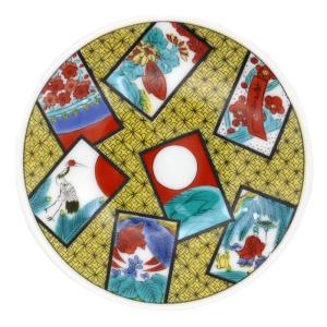 九谷焼 青郊窯5号皿 古九谷青手鶴かるた文MC-502 : 北山堂 - 通販