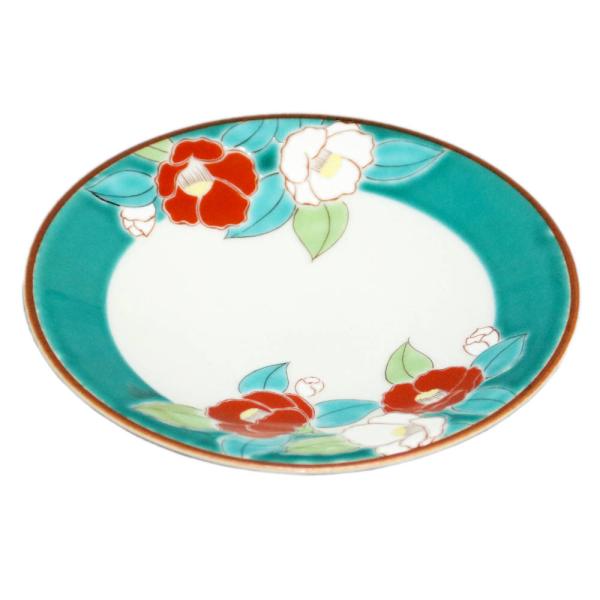 九谷焼 青郊窯4.6号皿 椿 四季の花SK-430