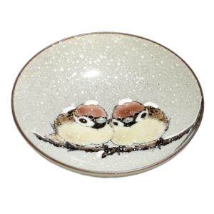 九谷焼 中村陶志人 九谷焼コーヒーカップ＆ソーサー 雪二雀図 : 北山堂