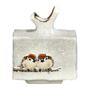 九谷焼 中村陶志人 九谷焼ポット急須 雪雀図（雪三雀） : 北山堂