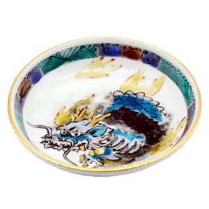 九谷焼 酒杯（平盃）ぐい呑み 酒器 古九谷風色絵双鶴図 （故）西田伸也
