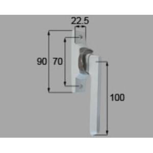 LIXIL新日軽ビル部品 ハンドル・クレセント・締り錠等：窓用グレモンハンドル錠 (L)　ホワイト（H8ATL282L）｜hokusei2