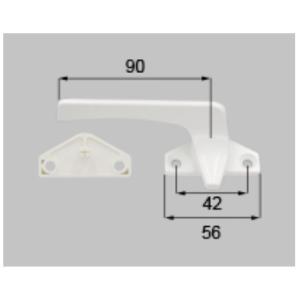 LIXIL新日軽ビル部品 カムラッチハンドル・ラッチ：カムラッチハンドル (L)　ホワイト（H8KH...