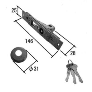 旧立山アルミ補修用部品 玄関引戸 引き違い戸錠