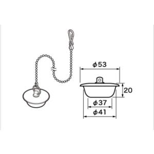 パナソニック水回り部品 バスルーム 浴槽ゴム栓 カサ付ゴム栓：ゴム栓 Φ53×Φ37 高さ20 チェ...