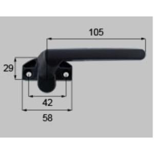 LIXIL新日軽ビル部品 カムラッチハンドル・ラッチ：グレモンハンドル (R)　ブラック系（S8KH...