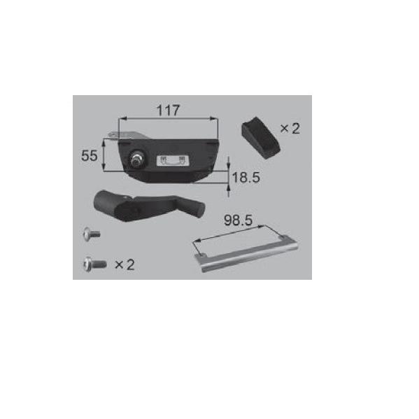 LIXIL新日軽ビル部品 ハンドル・クレセント・締り錠等：オペレーターハンドル (折れハンドル)　ブ...
