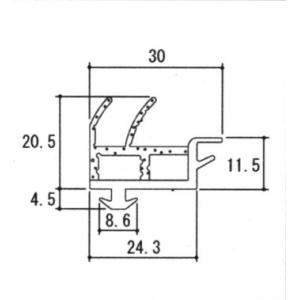 三協部品 玄関ドア 気密材：気密材(たて枠)[WD3682]【三協】【玄関扉】【AT材】【戸当り材】【ゴム材】【衝撃緩衝材】