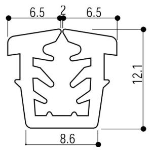 YKKAP窓サッシ 部材 ガラスビート カット品：13ｍｍ開口・ガラス厚5mm用(K-2439)1ｍ｜hokusei