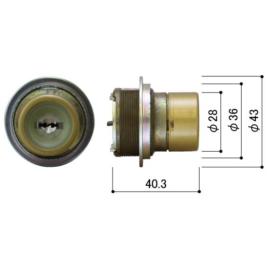 YKKAP交換用部品 交換用シリンダー(HH-3K-15735) HH3K15735 B7HHW-H...