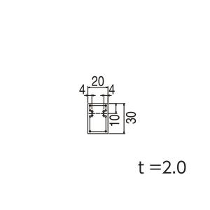 YKKAPガーデンエクステリア 汎用形材 その他ホロー材(キャップ無)：□２０×３０ ホロー材 角パイプ 長さ：5970【YKK】【エクステリア】【外構】【間仕切り】【｜hokusei