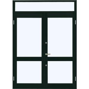 YKK AP YKKAP店舗 店舗ドア7TD 両開き[単板ガラス] 1ロック仕様：中桟