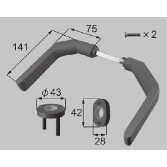 LIXIL補修用部品 新日軽ブランド部品 テラス・勝手口ドア ハンドル：ハンドルセット[A8SK14...