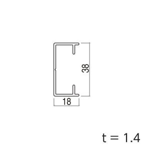 YKKAPガーデンエクステリア 汎用形材 ソリッド材：横桟 外形寸法18×38　有効L寸法5720mm｜hokusei