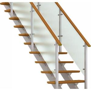 YKKAPアルミインテリア オープンリビング階段 桁タイプ[直線階段] 両側手すり ドットポイント：...