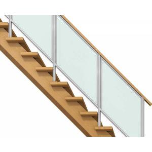 階段手すり フレーム 上り切り段数6/階高1020〜1380mm/掛幅965〜1260mm 勾配34〜50°パネル2枚 柱3本｜hokusei