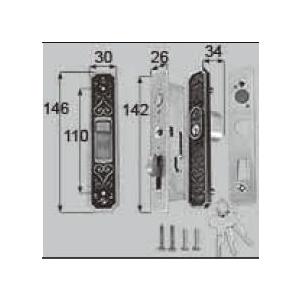 LIXIL補修用部品 ドア・引戸用部品 錠 玄関・店舗・勝手口引戸 召合せ