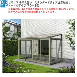 YKKAPウォールエクステリア 囲い ソラリアテラス囲い[スタンダードタイプ] 積雪50cm地域用 土間納まり：[幅1820mm×奥行2370mm]｜hokusei