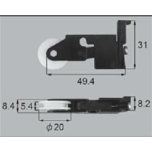 LIXIL網戸部品 外れ止め・振れ止め：TS網戸戸車(左右セット)[BPJT156DR][BPJT1...