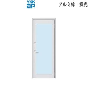 【商談中】アルミ枠製　勝手口　ドア YKKAP勝手口 ドアリモ勝手口 アルミ枠 採光 ランマ付：中桟付き[既設