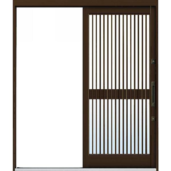 YKKAP玄関 玄関引戸 れん樹[伝統和風] 外片引込み戸[ランマ無] Ａ03［アルミ色］：単板ガラ...