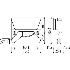 ロック本体(HH-2K-15541-A)　操作レバー　開閉レバー　ルーバー窓　ジャロジ窓　すべり出し窓　ハンドル　YKK　サッシ｜hokusei