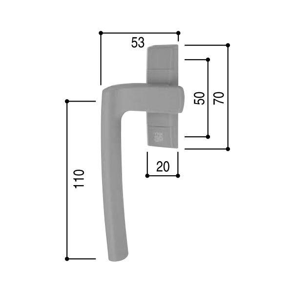 YKKAP交換用部品 カムラッチハンドル(HH-2K-33879(80)) 純正・後継品・型番対応