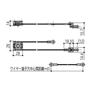 滑車セット(HH-3K-18323)　ドア用ポスト　ドア用スコープ　通風ドア上げ下げ部品　飾り座　玄関ドア　アパートドア　エアリフレ