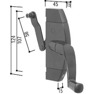 オペレーターハンドル(HH-3K-18853)の後継品(HH-5K-11407)　操作レバー　開閉レバー　ルーバー窓　ジャロジ窓　すべり出し窓　ハンドル　YKK　サッシ