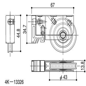 戸車(HH-4K-13326)　YKK　YKKサッシ　テラス戸　掃き出し窓　とぐるま　フレミング・テルモア・プラマード・3H・5H・エピソード｜hokusei