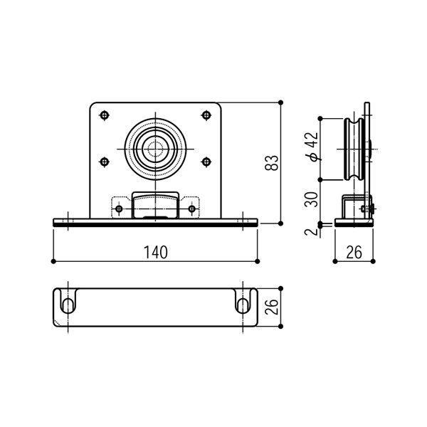 YKKAP交換用部品 吊戸車(HH-4K-15277)