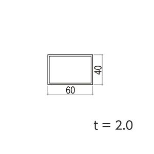 YKKAPガーデンエクステリア 汎用形材 その他ホロー材(キャップ無)：□６０×４０ ホロー材 角材 長さ：5970【YKK】【エクステリア】【外構】【間仕切り】【アル｜hokusei